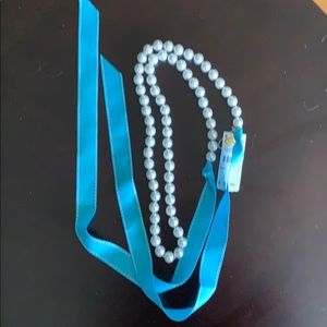 🌺 FREE WITH PURCHASE Talbots Belt- Glass beads Ribbon tie belt SZ L